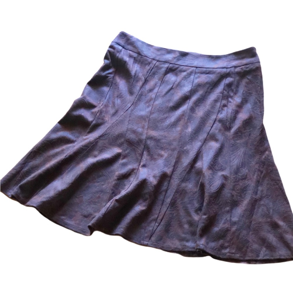 STYLISH PARAMETER BROWN ULTA SUEDE FLARE SKIRT!